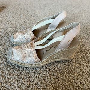 Anne Klein wedge sling back sandals